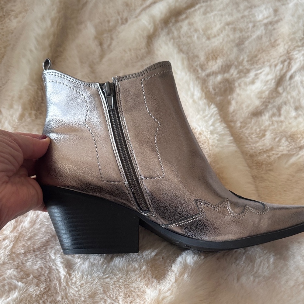 Indigo Metallic Ankle Boots - Picture 3 of 4